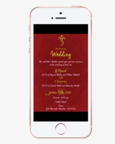 Traditional Hindu Wedding E-invitation Card - Iphone, HD Png Download, Free Download