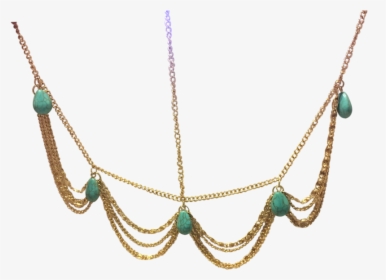 Aqua Stone & Scallop Head Jewellery - Necklace, HD Png Download, Free Download