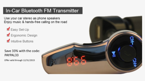 33% Off Bluetooth Fm Transmitter - Camera Lens, HD Png Download, Free Download