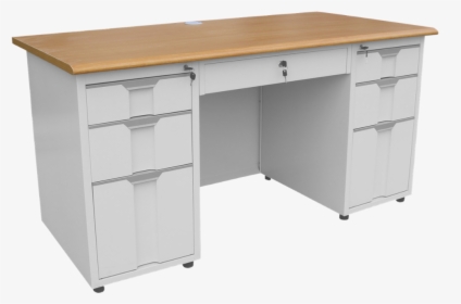 Durable Modern Metal Computer Desk Low Price Office - Office Desk With Side Drawers, HD Png Download, Free Download