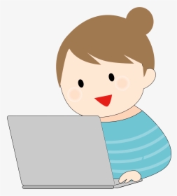 Transparent Woman Clipart Png - Woman Working On Laptop Clipart, Png Download, Free Download