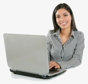 Girl With Laptop , Png Download - Girl With Laptop, Transparent Png, Free Download