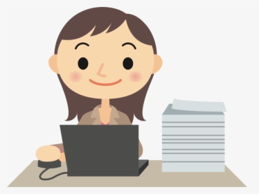 Human Behavior,head,reading - Girl Typing On Computer Cartoon, HD Png Download, Free Download