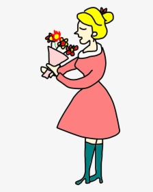 Lady Smells A Bunch Of Flowers Clip Arts - Smell Clipart, HD Png Download, Free Download