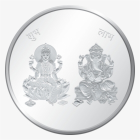 Moah Coin Of Lakshmi Ji & Lord Ganesh, 999 Purity, - Illustration, HD Png Download, Free Download