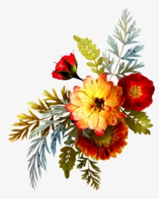 Png Bunch Flowers - Flower Bouquet Vintage Drawing, Transparent Png, Free Download