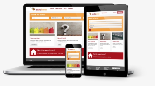 Locata Lettings Website Shown On Laptop, Tablet And - Online Advertising, HD Png Download, Free Download