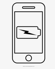 Mobile Battery Coloring Page - Coloring Battery, HD Png Download, Free Download