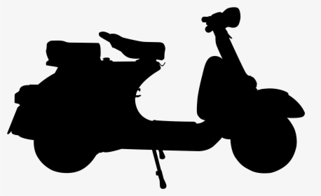 Scooter, Silhouette, Black, Two Wheeler, Wheels - Vespa Silhouette, HD Png Download, Free Download