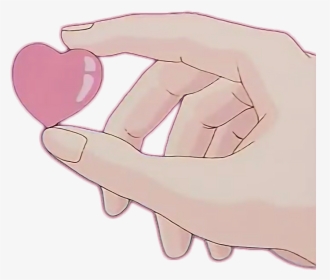 #tumblr #arm #hand #heart #art #anime - Transparent Heart In Fingers, HD Png Download, Free Download