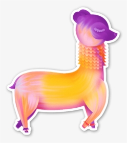 The Carefree Alpaca Sticker - Illustration, HD Png Download, Free Download