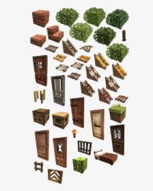 #minecraft #door #bed #steps #tree #sticks #cubes #gate, HD Png Download, Free Download