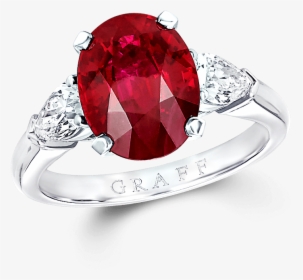 A Classic Graff Ring Featuring An Oval Shape Ruby With, HD Png Download, Free Download