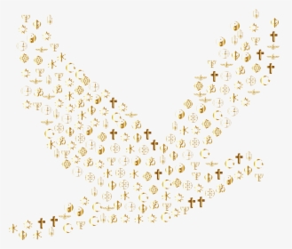 Gold World Religions Peace Dove No Background Clip, HD Png Download, Free Download