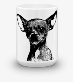 Chihuahua Duotone Comic Black 15oz Mug, HD Png Download, Free Download