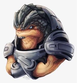 Art Doodle Mass Effect Grunt Wrex Perfect Krogan Babes, HD Png Download, Free Download