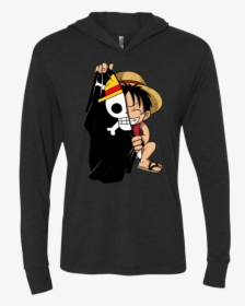 Luffy Flag One Piece Triblend Long Sleeve Hoodie Tee, HD Png Download, Free Download
