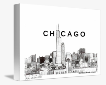 Chicago Skyline, Chicago Art By Riccoboni By Rd Riccoboni, HD Png Download, Free Download