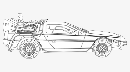 Delorean Clipart Black And White, HD Png Download, Free Download