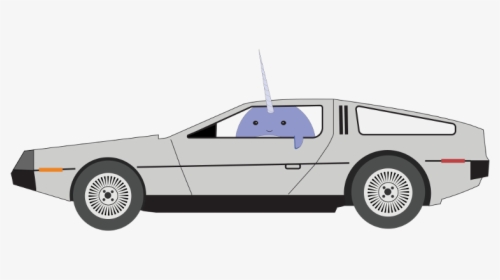 Nellie The Narwhal In The Back To The Future Delorean, HD Png Download, Free Download