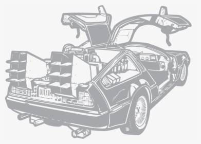 De Lorean Back To The Future Drawing, HD Png Download, Free Download