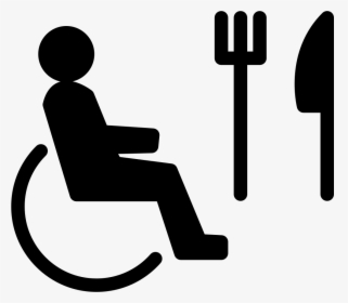 Person On Wheel Chair With Fork And Knife Comments, HD Png Download, Free Download