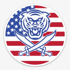 Bengals & Bandits Round Die Cut American Flag Decal", HD Png Download, Free Download