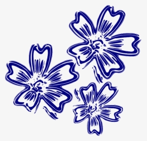 Navy Blue Flowers Svg Clip Arts, HD Png Download, Free Download