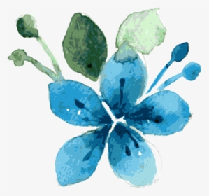 Clip Art Blue Flowers Watercolor, HD Png Download, Free Download