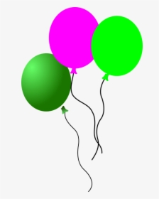 Balloons, Pink, Green, Flying, Birthday, Party, Festive, HD Png Download, Free Download