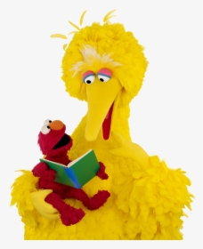 Big Bird Elmo Zoe Sesame Workshop Reading, HD Png Download, Free Download