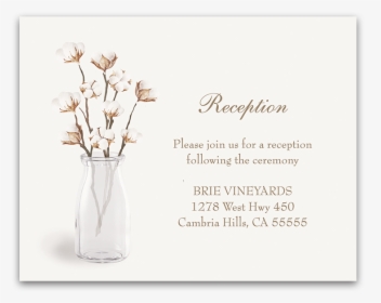 Rustic Cotton Theme Wedding Reception Insert Card, HD Png Download, Free Download