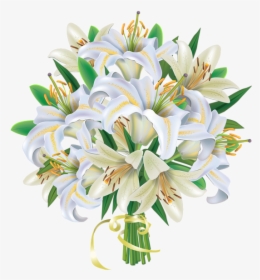 White Lilies Flowers Bouquet Png Clipart Image, Transparent Png, Free Download