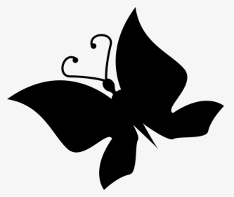Butterfly Silhouette Rotated To Left, HD Png Download, Free Download