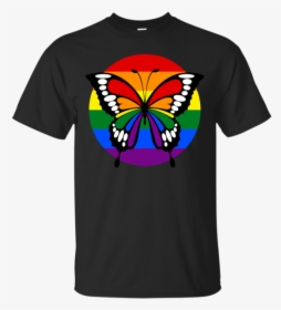 Button Rainbow Flag Stripes Butterfly Silhouette T, HD Png Download, Free Download