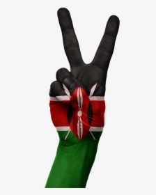 Kenya Flag Hand Symbol Peace Png Image, Transparent Png, Free Download