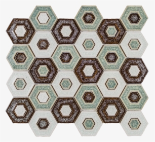75 Hexagon Pattern Multi Color Crackled Glass Waterjet, HD Png Download, Free Download