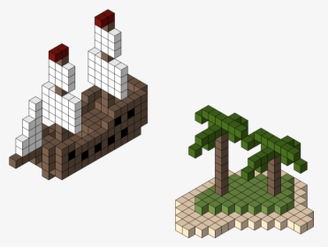 Pixelship Island, Ship And Island Fully Made Out Of, HD Png Download, Free Download