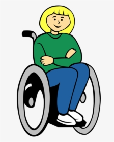 Girl In Wheelchair Vector Image - Girl In Wheelchair Clipart, HD Png Download, Free Download