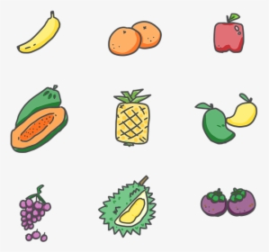 Fruits, Banana, Orange, Apple, Papaya, Pineapple, Mango, HD Png Download, Free Download