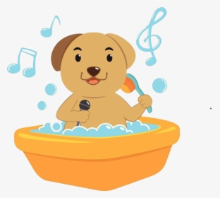 Clip Art Dog In A Bathtub - Dog Cartoon Sing, HD Png Download, Free Download