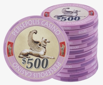 Persepolis Casino Lavender $500 Ceramic Poker Chip - Poker, HD Png Download, Free Download