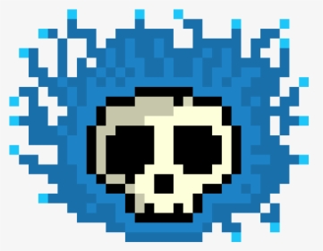 Transparent Blue Flame Png - Blue Skull Pixel Art, Png Download, Free Download