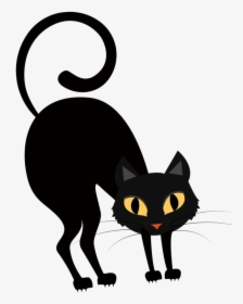 Black Cat A Little Horror Dark Night Clipart Animal - Cartoon Black Cat Png, Transparent Png, Free Download