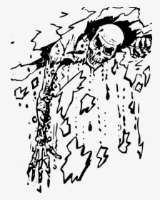 Zombie Black And White Drawing Visual Arts Horror - Black And White Horror Art, HD Png Download, Free Download