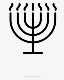 Menorah Coloring Page - Hanukkah, HD Png Download, Free Download