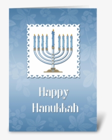 Happy Hanukkah, Blue Menorah Greeting Card - Greeting Card, HD Png Download, Free Download