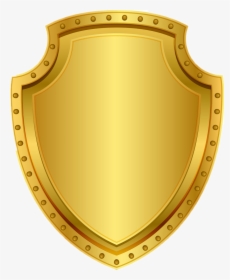 Golden Shield Badge Blank Gold Shield Vector Png Transparent
