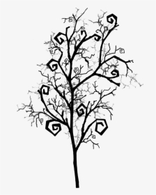 Stem,botany,woody Plant,line Art,black And White,flower - Horror Tree Png, Transparent Png, Free Download