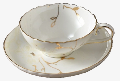 #white #gold #teacup #elegant #aesthetic #cute #pngs - Saucer, Transparent Png, Free Download